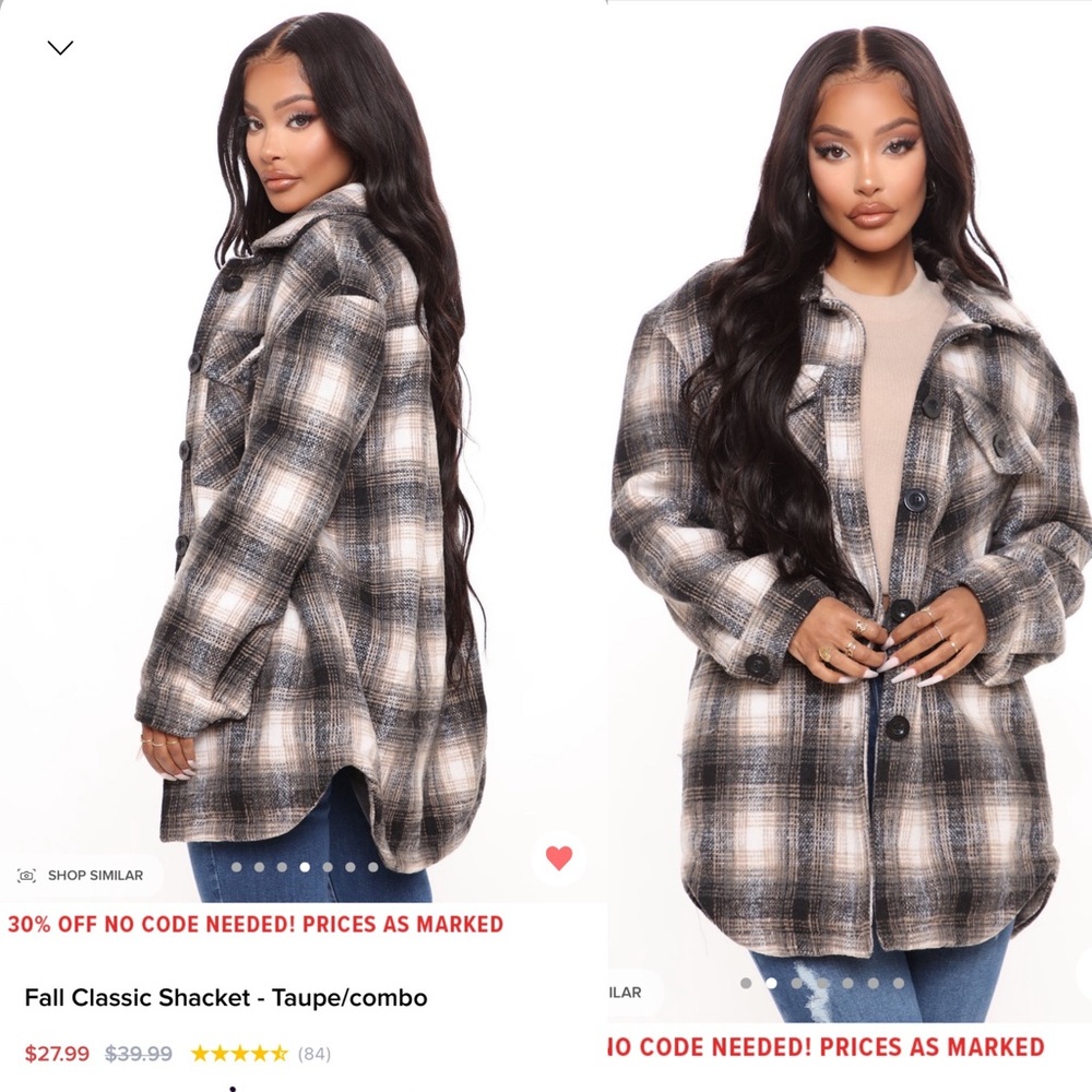 Fashion Nova Plaid Shacket